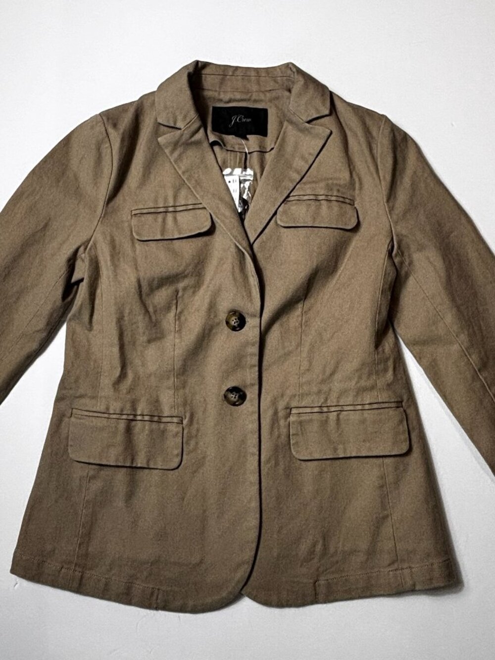 J.Crew Olive Cotton Blazer | Two-Button | Classic Tailored Jacket